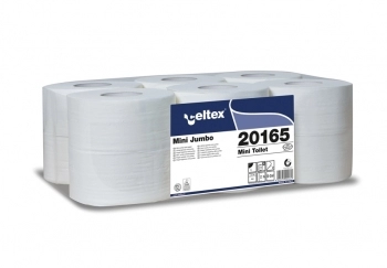 HARTIE IGIENICA MINI JUMBO WHITE, 2-ST, 18X9.2CM(H), 160M/ROLA,12ROLE/SET- (HK20165) 0