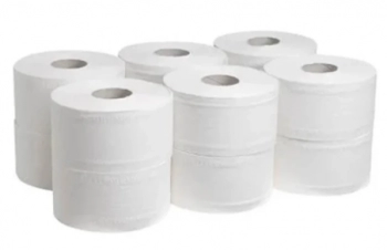 HARTIE IGIENICA MINI JUMBO WHITE, 2-ST, 19X9.2CM(H), 95M/ROLA, 12ROLE/BAX - (HK240019) 0